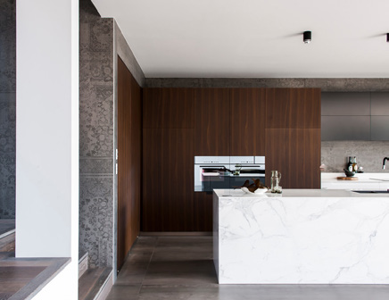 Hudson Residence walnut island detail