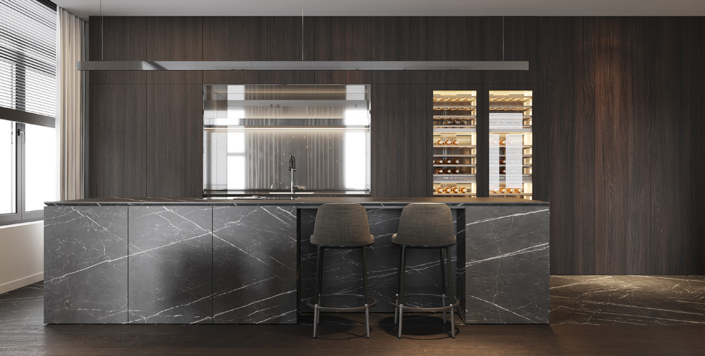 The Midnight Villa kitchen