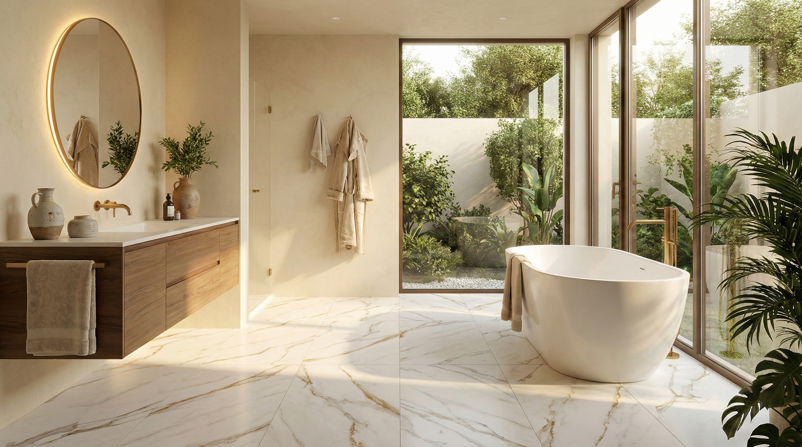 Calacatta Oro Royale in luxury bathroom setting