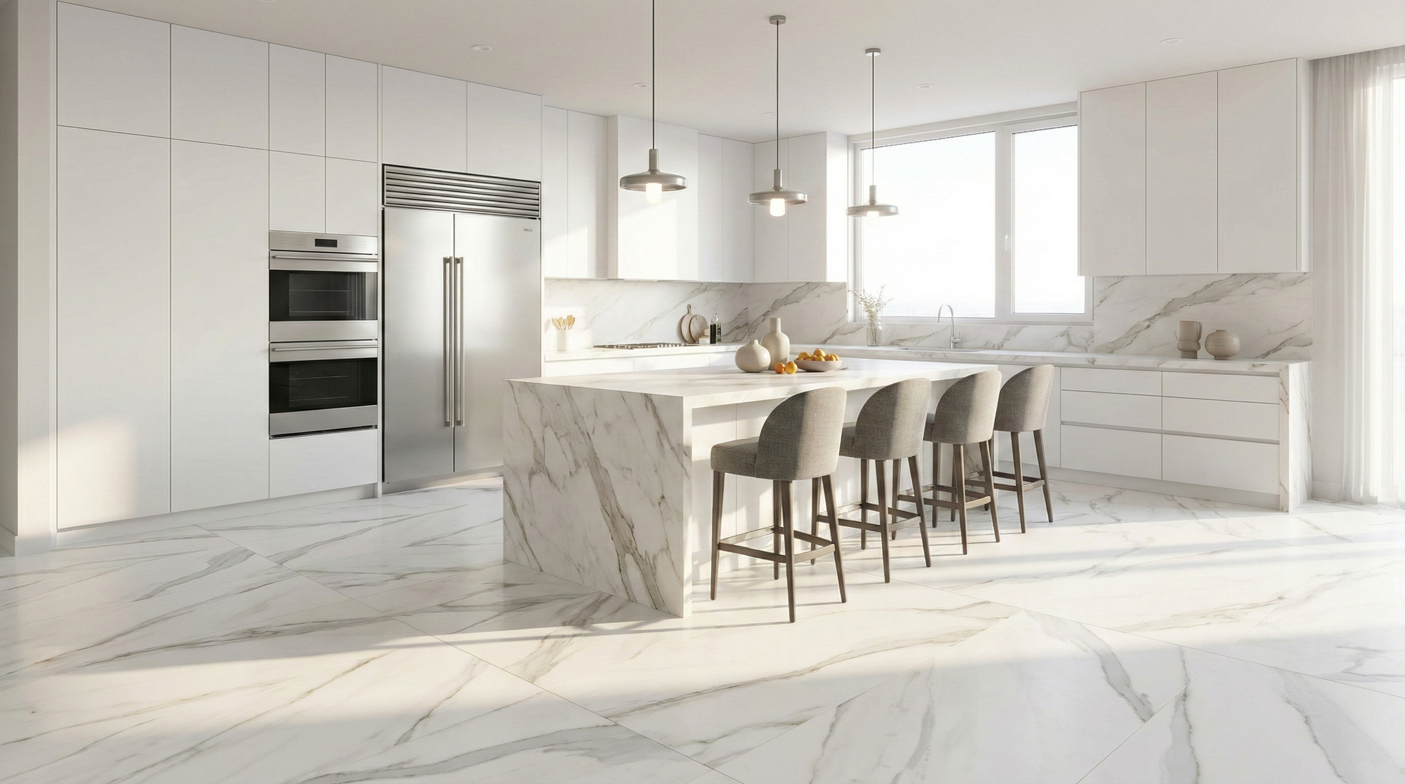 Calacatta Vagli in modern kitchen setting