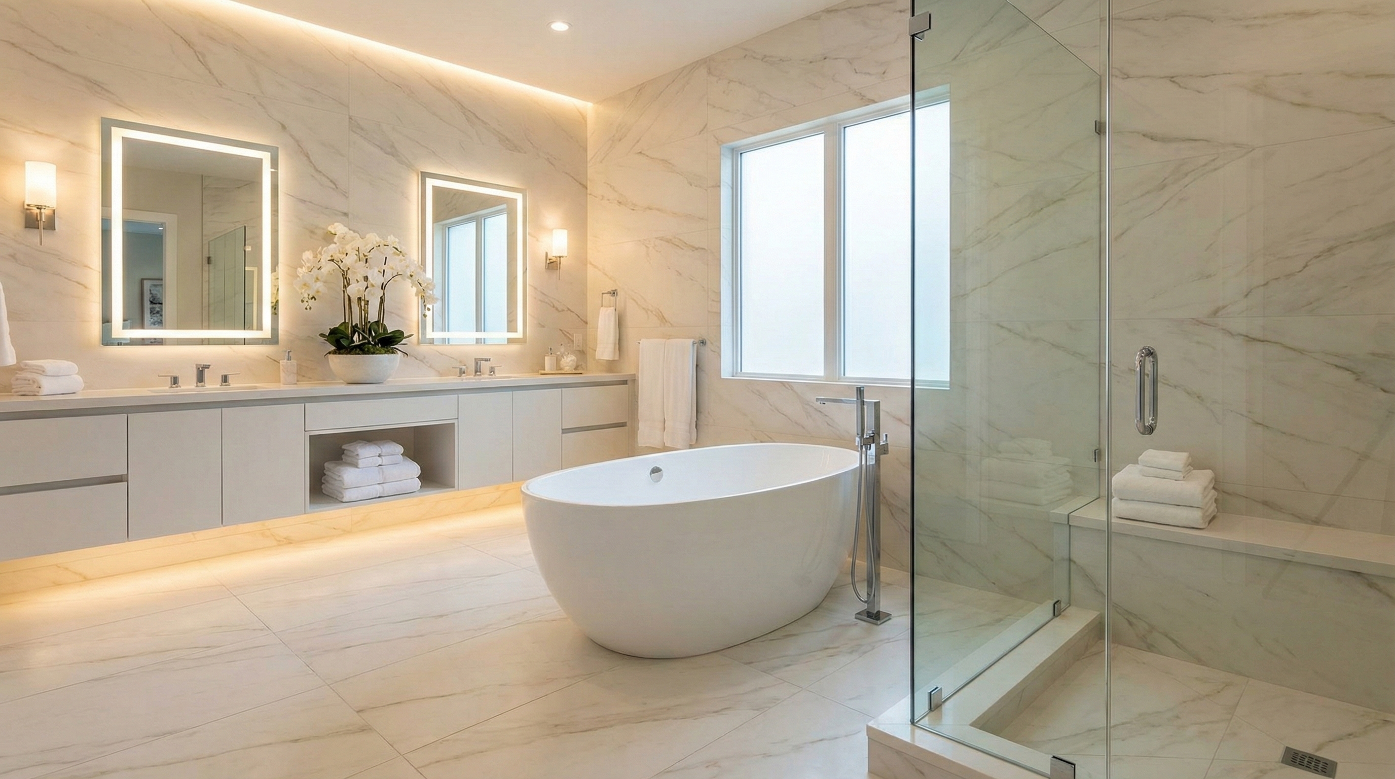 Calacatta Elegance in luxury bathroom setting