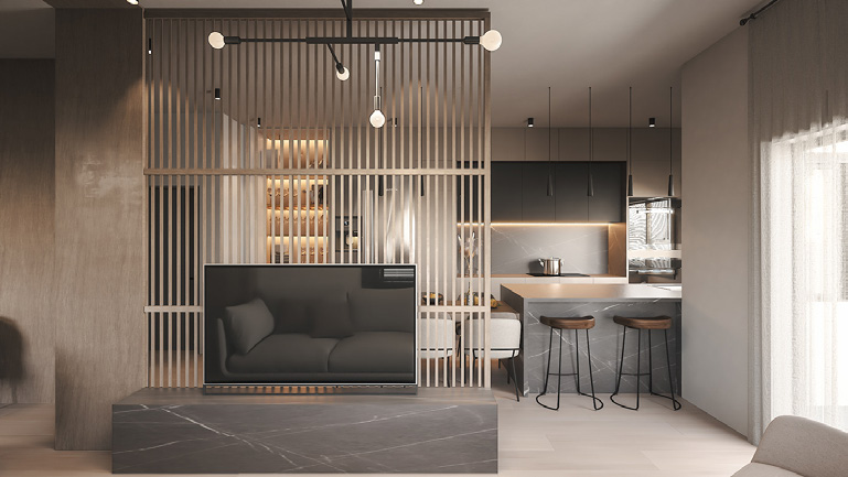 Tribeca Dark cantilevered dining table